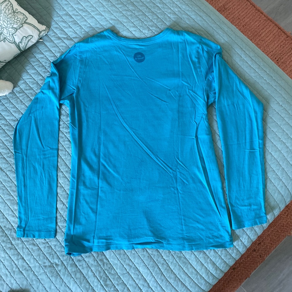 Life is Good Long Sleeve Crew Neck Crusher Tee Sz M - Picture 6 of 6